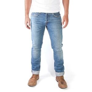 Deus Ex Machina Knox Straight Fit Jeans Blue Medium Wash 31x32 Button Fly